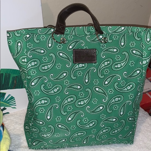 NEIMAN MARCUS BANDANA BAGS IN GREEN, RED & BLUE - Picture 3 of 8